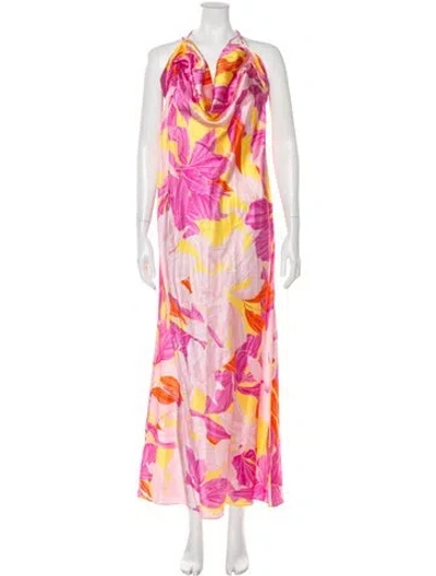 Pre-owned Retroféte Silk Long Dress In Pink