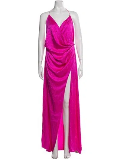 Pre-owned Retroféte Silk Long Dress In Pink
