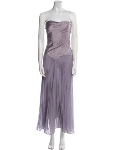 Pre-owned Retroféte Silk Long Dress In Purple