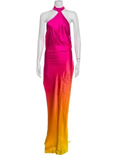 Pre-owned Retroféte Silk Long Dress W/ Tags In Pink