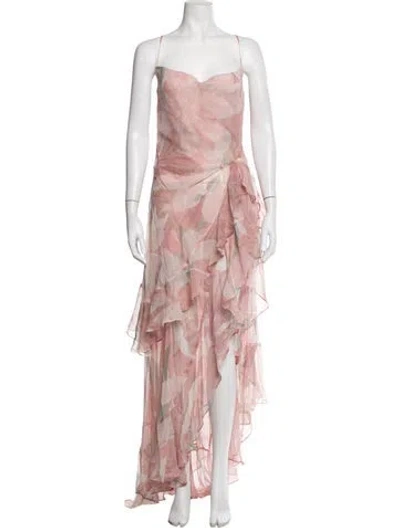 Pre-owned Retroféte Silk Long Dress W/ Tags In Pink