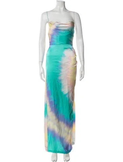 Pre-owned Retroféte Silk Long Dress In Yellow
