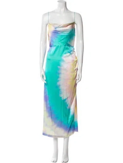 Pre-owned Retroféte Silk Midi Length Dress In Green