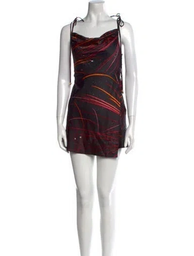 Pre-owned Retroféte Silk Mini Dress In Black
