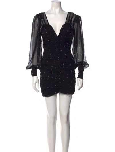 Pre-owned Retroféte Silk Mini Dress In Black