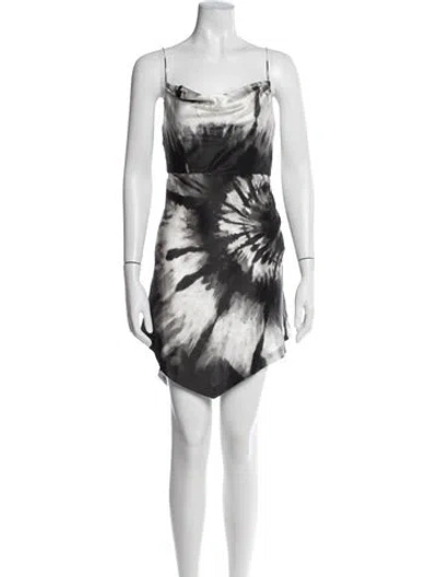 Pre-owned Retroféte Silk Mini Dress In Black