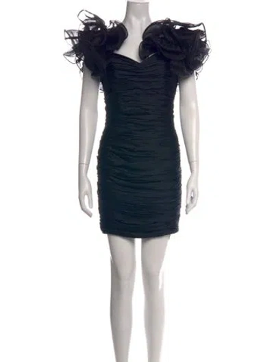 Pre-owned Retroféte Silk Mini Dress In Black