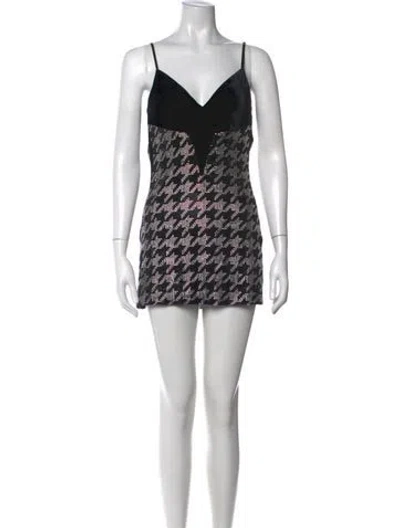 Pre-owned Retroféte Silk Mini Dress In Black