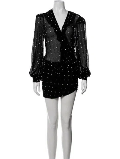 Pre-owned Retroféte Silk Mini Dress In Black