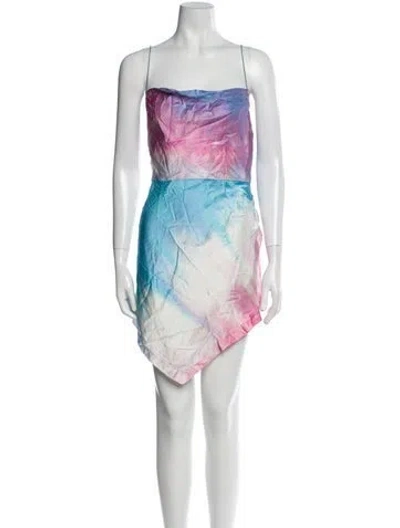 Pre-owned Retroféte Silk Mini Dress In Blue