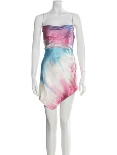 Pre-owned Retroféte Silk Mini Dress In Blue