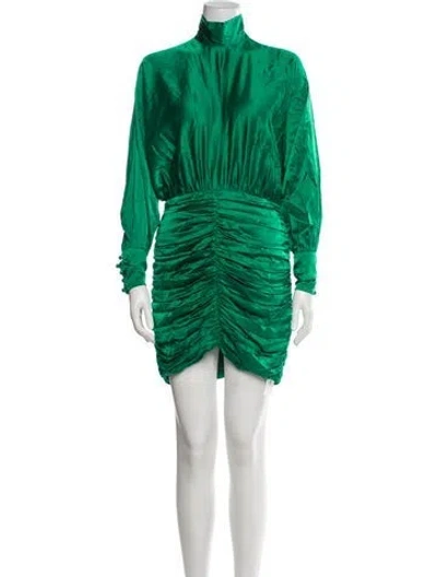 Pre-owned Retroféte Silk Mini Dress In Green