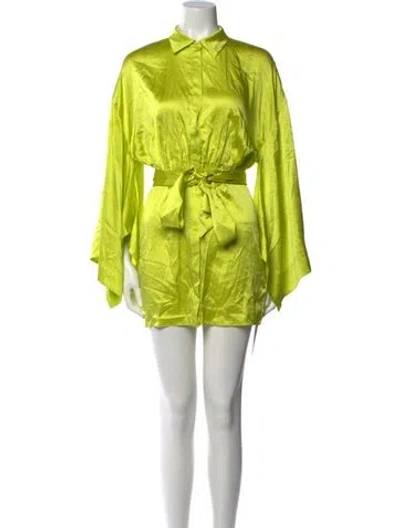 Pre-owned Retroféte Silk Mini Dress In Green