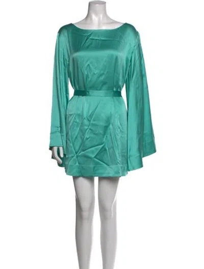 Pre-owned Retroféte Silk Mini Dress In Green