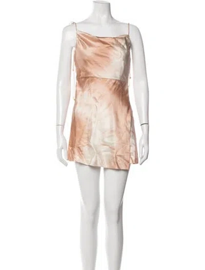 Pre-owned Retroféte Silk Mini Dress In Neutrals