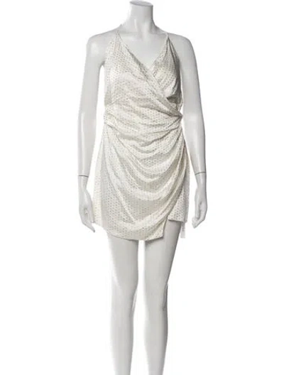 Pre-owned Retroféte Silk Mini Dress In Neutrals