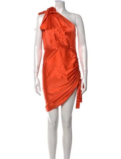 Pre-owned Retroféte Silk Mini Dress In Orange