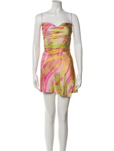 Pre-owned Retroféte Silk Mini Dress In Pink