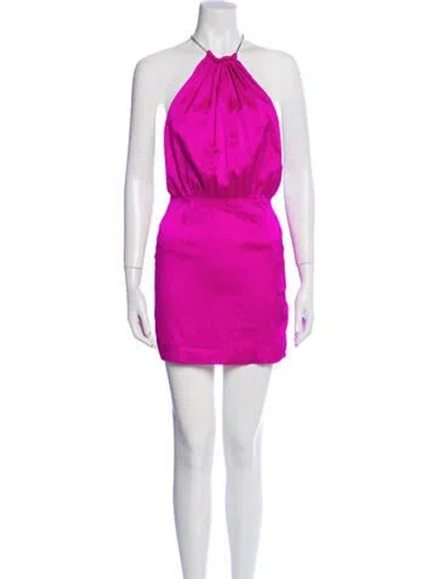 Pre-owned Retroféte Silk Mini Dress In Pink