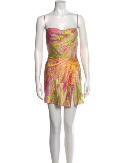 Pre-owned Retroféte Silk Mini Dress In Pink