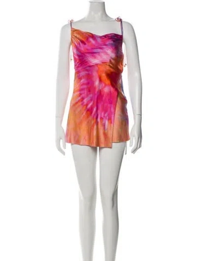 Pre-owned Retroféte Silk Mini Dress In Pink