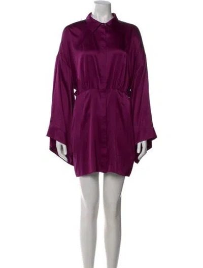 Pre-owned Retroféte Silk Mini Dress In Purple