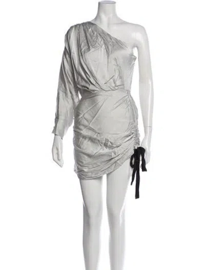 Pre-owned Retroféte Silk Mini Dress In Silver