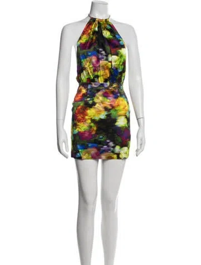Pre-owned Retroféte Silk Mini Dress W/ Tags In Multi