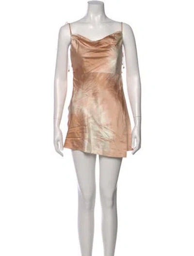 Pre-owned Retroféte Silk Mini Dress W/ Tags In Neutral