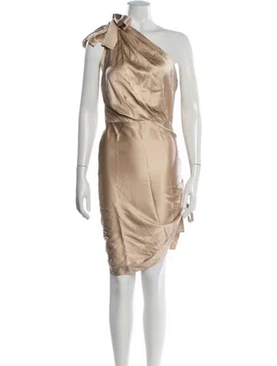 Pre-owned Retroféte Silk Mini Dress W/ Tags In Neutrals