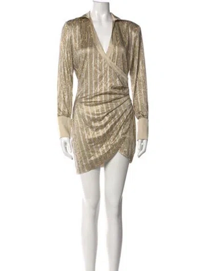 Pre-owned Retroféte Silk Mini Dress W/ Tags In Neutrals