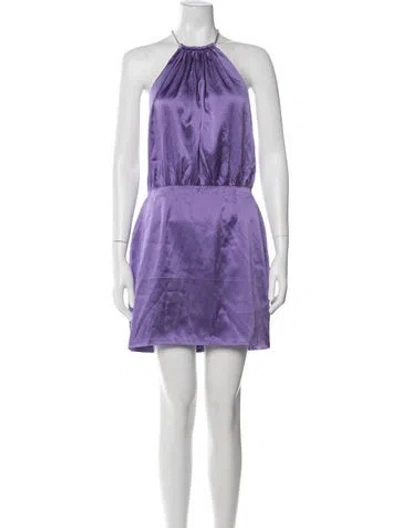 Pre-owned Retroféte Silk Mini Dress W/ Tags In Purple