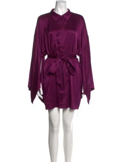 Pre-owned Retroféte Silk Mini Dress W/ Tags In Purple