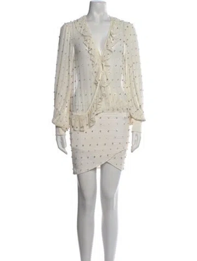 Pre-owned Retroféte Silk Mini Dress In White