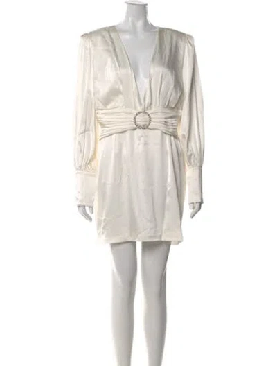 Pre-owned Retroféte Silk Mini Dress In White