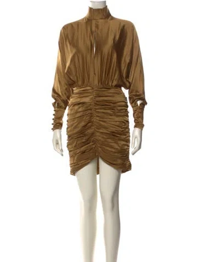 Pre-owned Retroféte Silk Mini Dress In Yellow