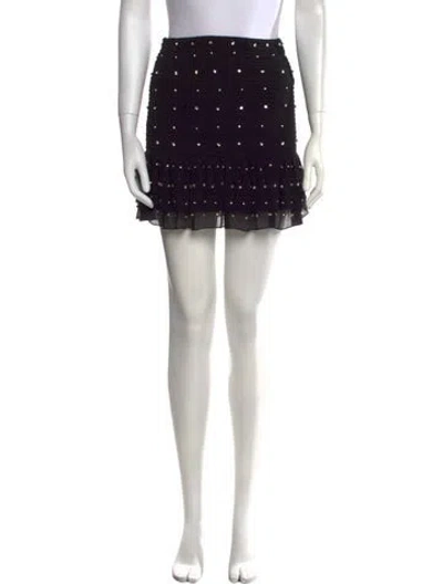 Pre-owned Retroféte Silk Mini Skirt In Black