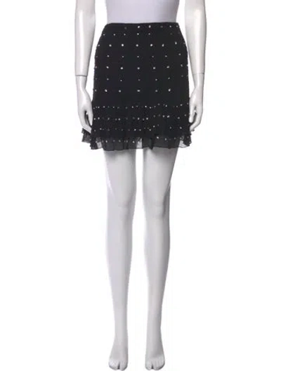 Pre-owned Retroféte Silk Mini Skirt In Black