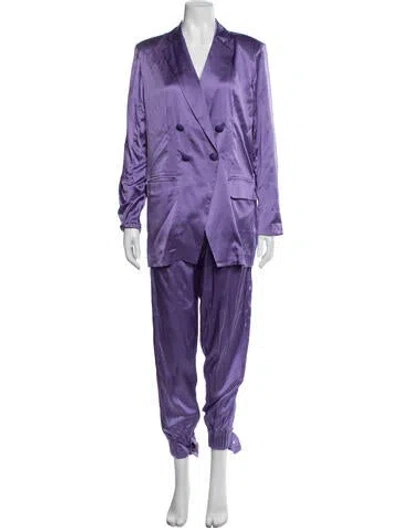Pre-owned Retroféte Silk Pant Set In Purple