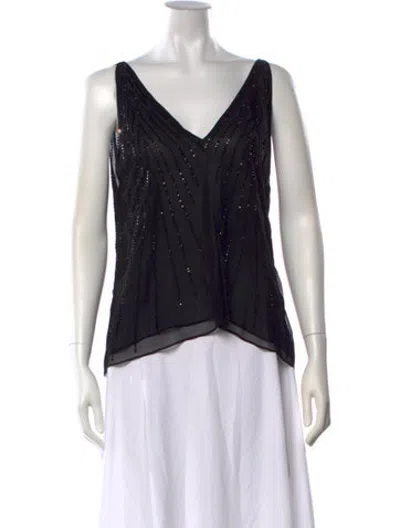 Pre-owned Retroféte Silk Patterned Blouse In Black