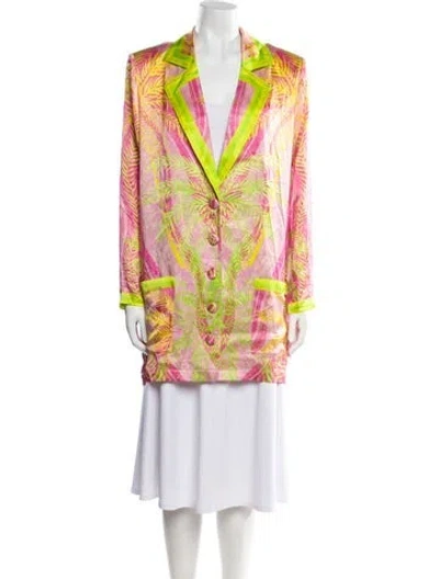 Pre-owned Retroféte Silk Printed Robe In Multi