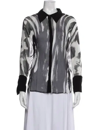Pre-owned Retroféte Silk Printed Top In Blue/white