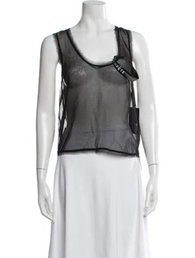 Pre-owned Retroféte Silk Scoop Neck Top W/ Tags In Black