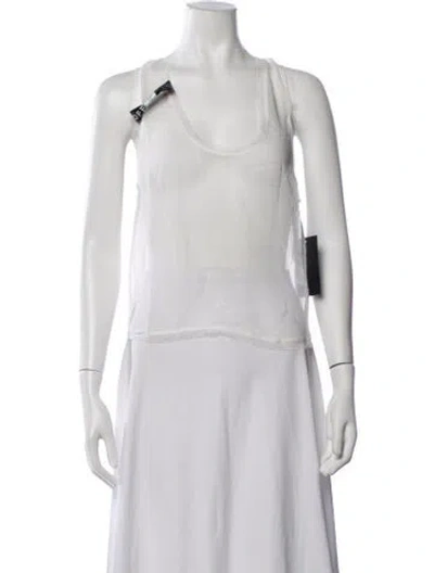 Pre-owned Retroféte Silk Scoop Neck Top In White