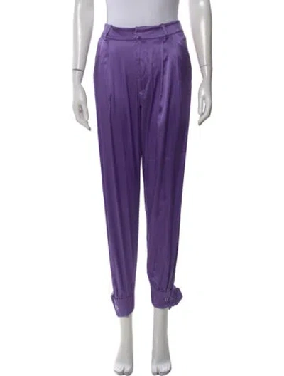 Pre-owned Retroféte Silk Skinny Leg Pants In Purple