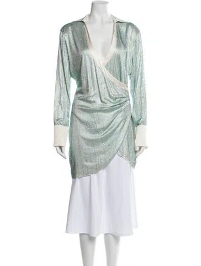 Pre-owned Retroféte Silk Striped Coat In Multi