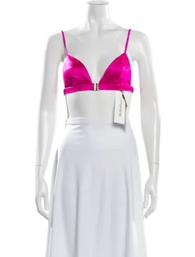 Pre-owned Retroféte Silk V-neck Sports Bra W/ Tags In Pink