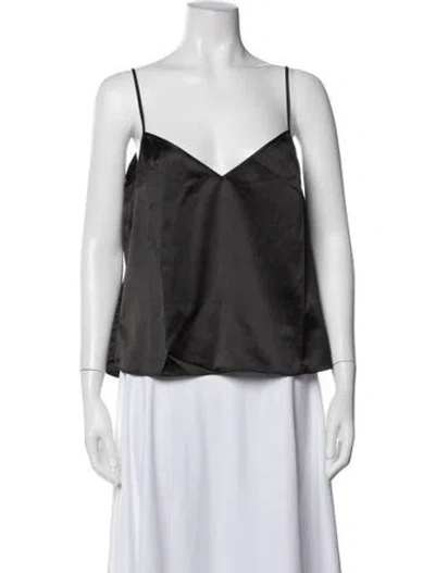 Pre-owned Retroféte Silk V-neck Top In Black