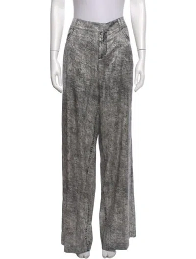 Pre-owned Retroféte Silk Wide Leg Pants In Black