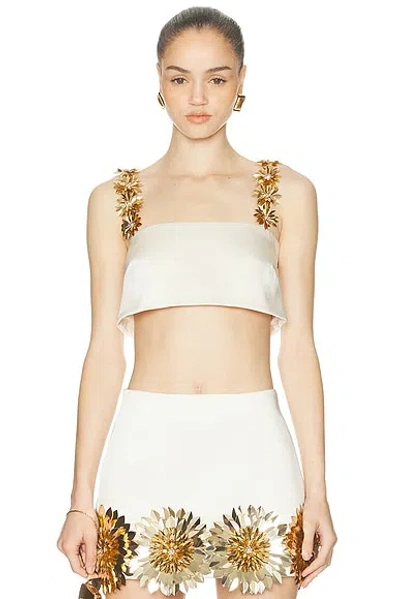 Retroféte Sinead Floral Embellished Top In White